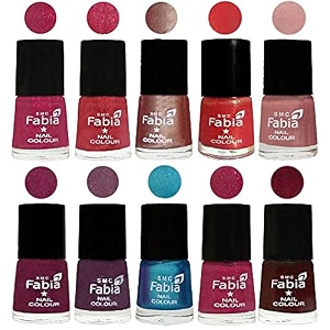 nail paint  glossy amp shine nail polish combo 6 ml each - set of 10 multicolor05174