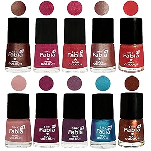nail paint  glossy amp shine nail polish combo 6 ml each - set of 10 multicolor05143