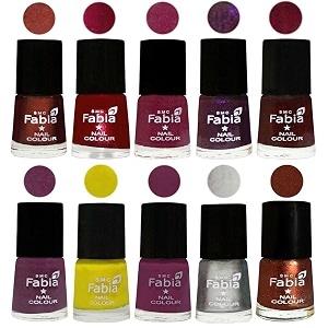 nail paint  glossy amp shine nail polish combo 6 ml each - set of 10 multicolor05908