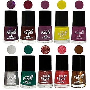 nail paint  glossy amp shine nail polish combo 6 ml each - set of 10 multicolor05936