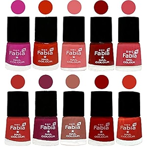 nail paint  glossy amp shine nail polish combo 6 ml each - set of 10 multicolor05409