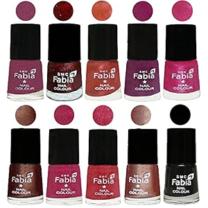 nail paint  glossy amp shine nail polish combo 6 ml each - set of 10 multicolor04932