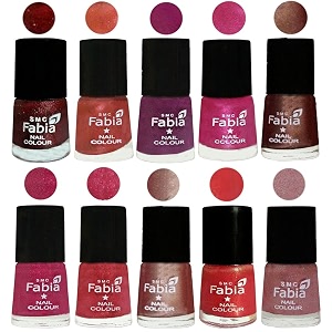 nail paint  glossy amp shine nail polish combo 6 ml each - set of 10 multicolor04957