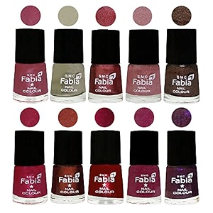 nail paint  glossy amp shine nail polish combo 6 ml each - set of 10 multicolor05817