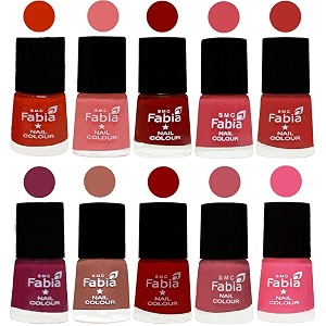 nail paint  glossy amp shine nail polish combo 6 ml each - set of 10 multicolor05431
