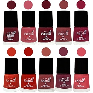 nail paint  glossy amp shine nail polish combo 6 ml each - set of 10 multicolor05538