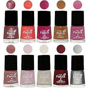 nail paint  glossy amp shine nail polish combo 6 ml each - set of 10 multicolor05580