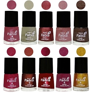 nail paint  glossy amp shine nail polish combo 6 ml each - set of 10 multicolor05826