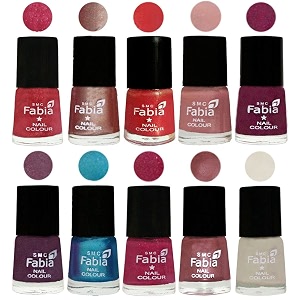 nail paint  glossy amp shine nail polish combo 6 ml each - set of 10 multicolor05199