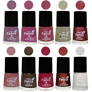 nail paint  glossy amp shine nail polish combo 6 ml each - set of 10 multicolor05797