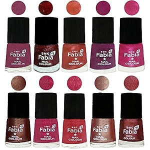 nail paint  glossy amp shine nail polish combo 6 ml each - set of 10 multicolor04911