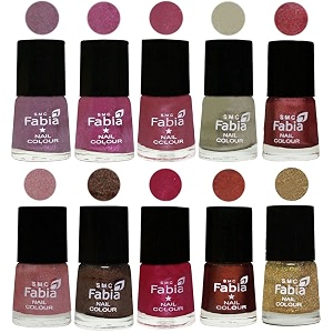 nail paint  glossy amp shine nail polish combo 6 ml each - set of 10 multicolor05795