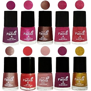 nail paint  glossy amp shine nail polish combo 6 ml each - set of 10 multicolor05059
