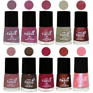 nail paint  glossy amp shine nail polish combo 6 ml each - set of 10 multicolor05794
