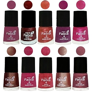 nail paint  glossy amp shine nail polish combo 6 ml each - set of 10 multicolor04897