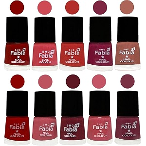 nail paint  glossy amp shine nail polish combo 6 ml each - set of 10 multicolor05460