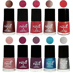 nail paint  glossy amp shine nail polish combo 6 ml each - set of 10 multicolor05138