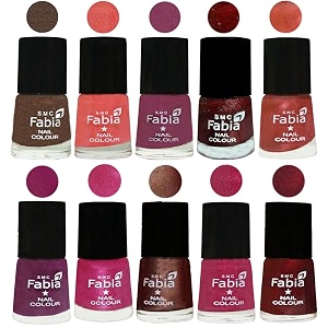 nail paint  glossy amp shine nail polish combo 6 ml each - set of 10 multicolor04813