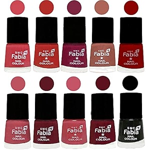 nail paint  glossy amp shine nail polish combo 6 ml each - set of 10 multicolor05482
