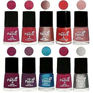 nail paint  glossy amp shine nail polish combo 6 ml each - set of 10 multicolor05178