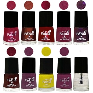 nail paint  glossy amp shine nail polish combo 6 ml each - set of 10 multicolor05903