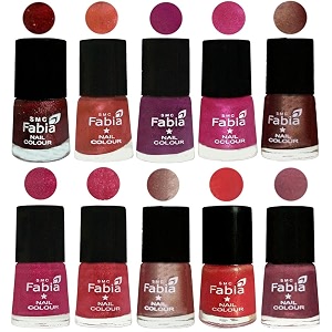 nail paint  glossy amp shine nail polish combo 6 ml each - set of 10 multicolor04942