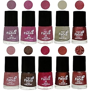 nail paint  glossy amp shine nail polish combo 6 ml each - set of 10 multicolor05789