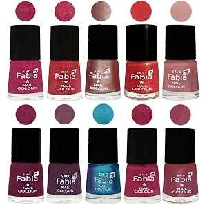 nail paint  glossy amp shine nail polish combo 6 ml each - set of 10 multicolor05164