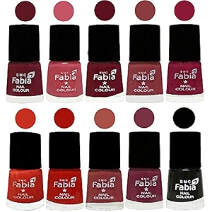 nail paint  glossy amp shine nail polish combo 6 ml each - set of 10 multicolor05545