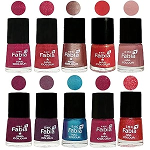 nail paint  glossy amp shine nail polish combo 6 ml each - set of 10 multicolor05181