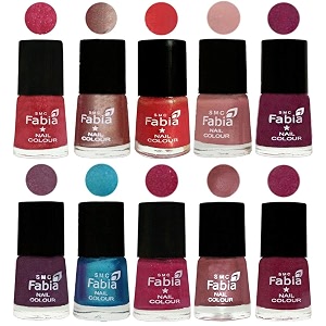 nail paint  glossy amp shine nail polish combo 6 ml each - set of 10 multicolor05211