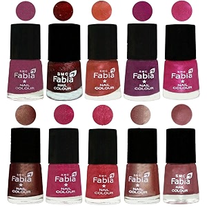 nail paint  glossy amp shine nail polish combo 6 ml each - set of 10 multicolor04895