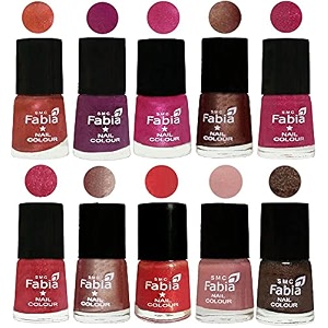nail paint  glossy amp shine nail polish combo 6 ml each - set of 10 multicolor05002