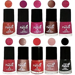 nail paint  glossy amp shine nail polish combo 6 ml each - set of 10 multicolor05021