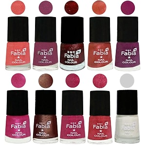 nail paint  glossy amp shine nail polish combo 6 ml each - set of 10 multicolor04887