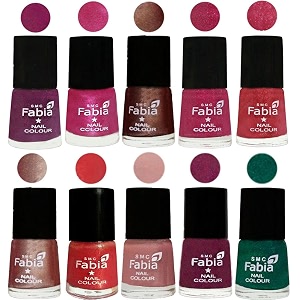 nail paint  glossy amp shine nail polish combo 6 ml each - set of 10 multicolor05056