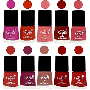 nail paint  glossy amp shine nail polish combo 6 ml each - set of 10 multicolor05410