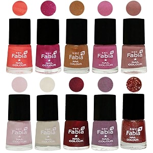 nail paint  glossy amp shine nail polish combo 6 ml each - set of 10 multicolor05609