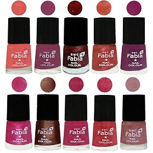 nail paint  glossy amp shine nail polish combo 6 ml each - set of 10 multicolor04866