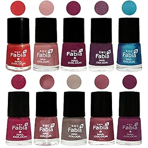 nail paint  glossy amp shine nail polish combo 6 ml each - set of 10 multicolor05291