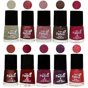 nail paint  glossy amp shine nail polish combo 6 ml each - set of 10 multicolor05841