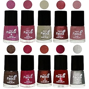 nail paint  glossy amp shine nail polish combo 6 ml each - set of 10 multicolor05805