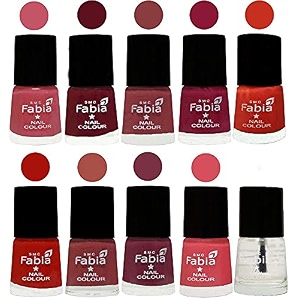 nail paint  glossy amp shine nail polish combo 6 ml each - set of 10 multicolor05550