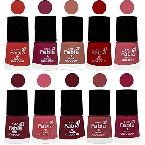 nail paint  glossy amp shine nail polish combo 6 ml each - set of 10 multicolor05483