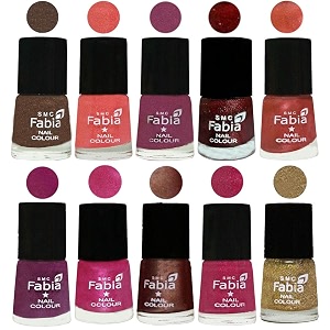 nail paint  glossy amp shine nail polish combo 6 ml each - set of 10 multicolor04838