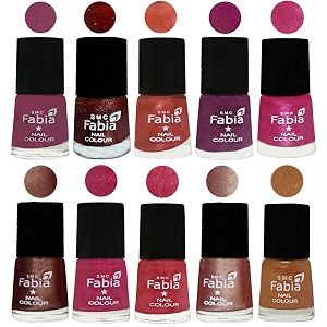 nail paint  glossy amp shine nail polish combo 6 ml each - set of 10 multicolor04901