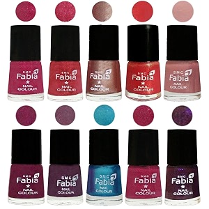 nail paint  glossy amp shine nail polish combo 6 ml each - set of 10 multicolor05173