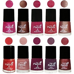 nail paint  glossy amp shine nail polish combo 6 ml each - set of 10 multicolor05085