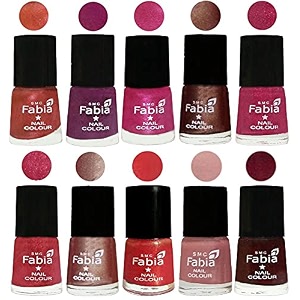 nail paint  glossy amp shine nail polish combo 6 ml each - set of 10 multicolor05008