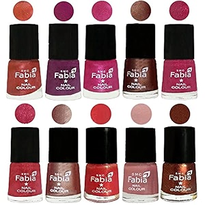 nail paint  glossy amp shine nail polish combo 6 ml each - set of 10 multicolor05017